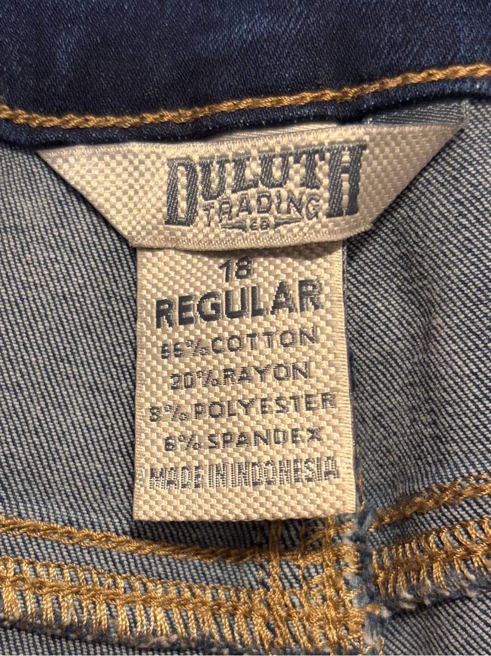 Duluth Trading Co Jean-Netics Pull-On Stretch Skinny Jeans Dark Blue Size 18 - Picture 7 of 11